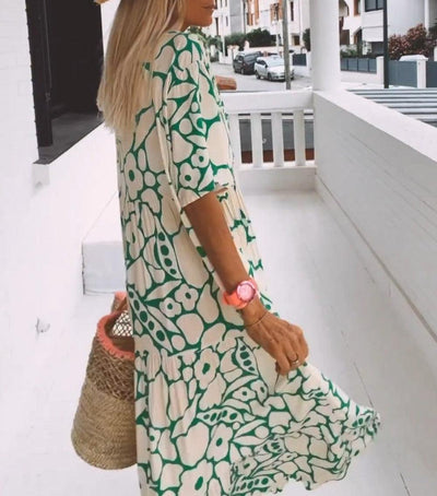 LOTTE - MAXI JURK MET KORTE MOUWEN