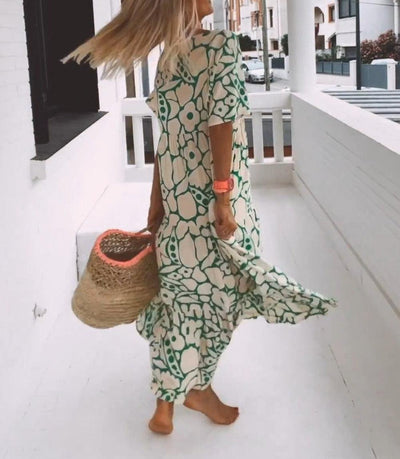 LOTTE - MAXI JURK MET KORTE MOUWEN