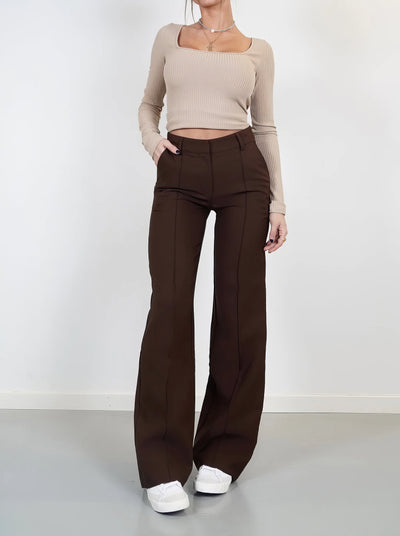 NINA - CASUAL WIJDE PIJPEN BROEK