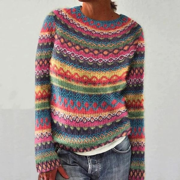 ANNABEL - GEBREIDE RETRO DAMES TRUI