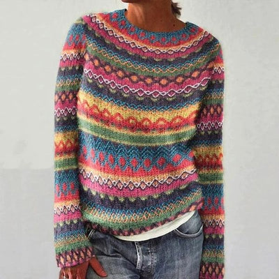 ANNABEL - GEBREIDE RETRO DAMES TRUI