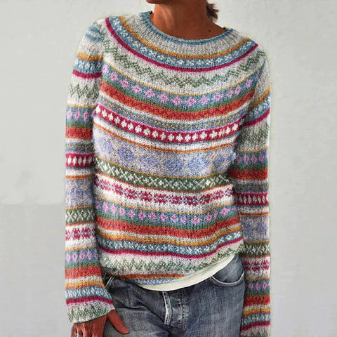 ANNABEL - GEBREIDE RETRO DAMES TRUI
