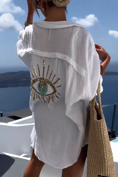 LOLA - OVERSIZED KATOENEN BLOUSE