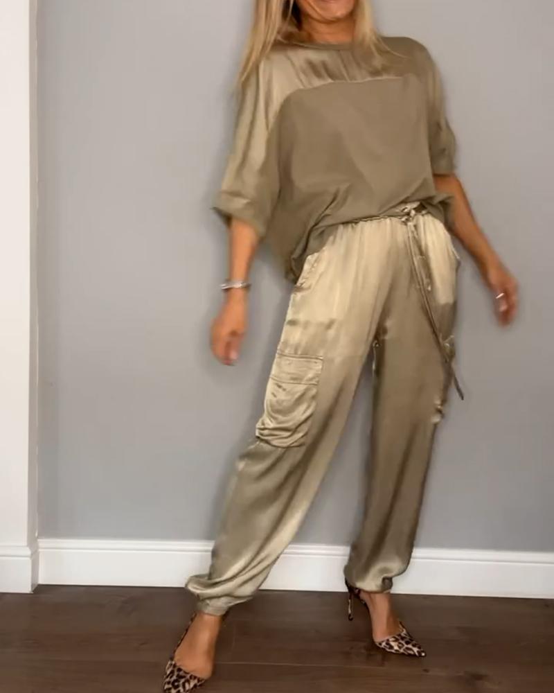 EMMA - STIJLVOLLE CASUAL SATIJNEN SET