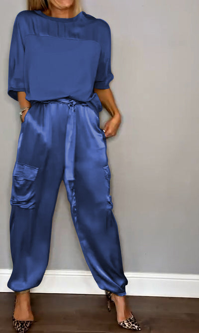 EMMA - STIJLVOLLE CASUAL SATIJNEN SET