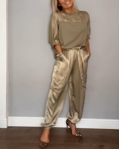 EMMA - STIJLVOLLE CASUAL SATIJNEN SET